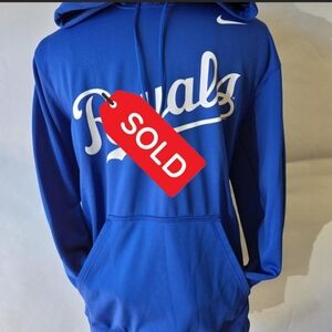 SOLD... NIKE THERMA-FIT MLB KANSAS CITY ROYALS PULLOVER HOODIE BLUE MENS XL